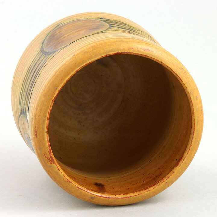 Lisa Larson (1982) Unique Yellow Vase with with Relief Decor 12 cm