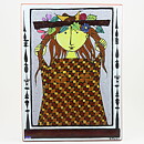 Stig Lindberg (1962) Large Wall Plaque Girl with Braids 33 cm (2)