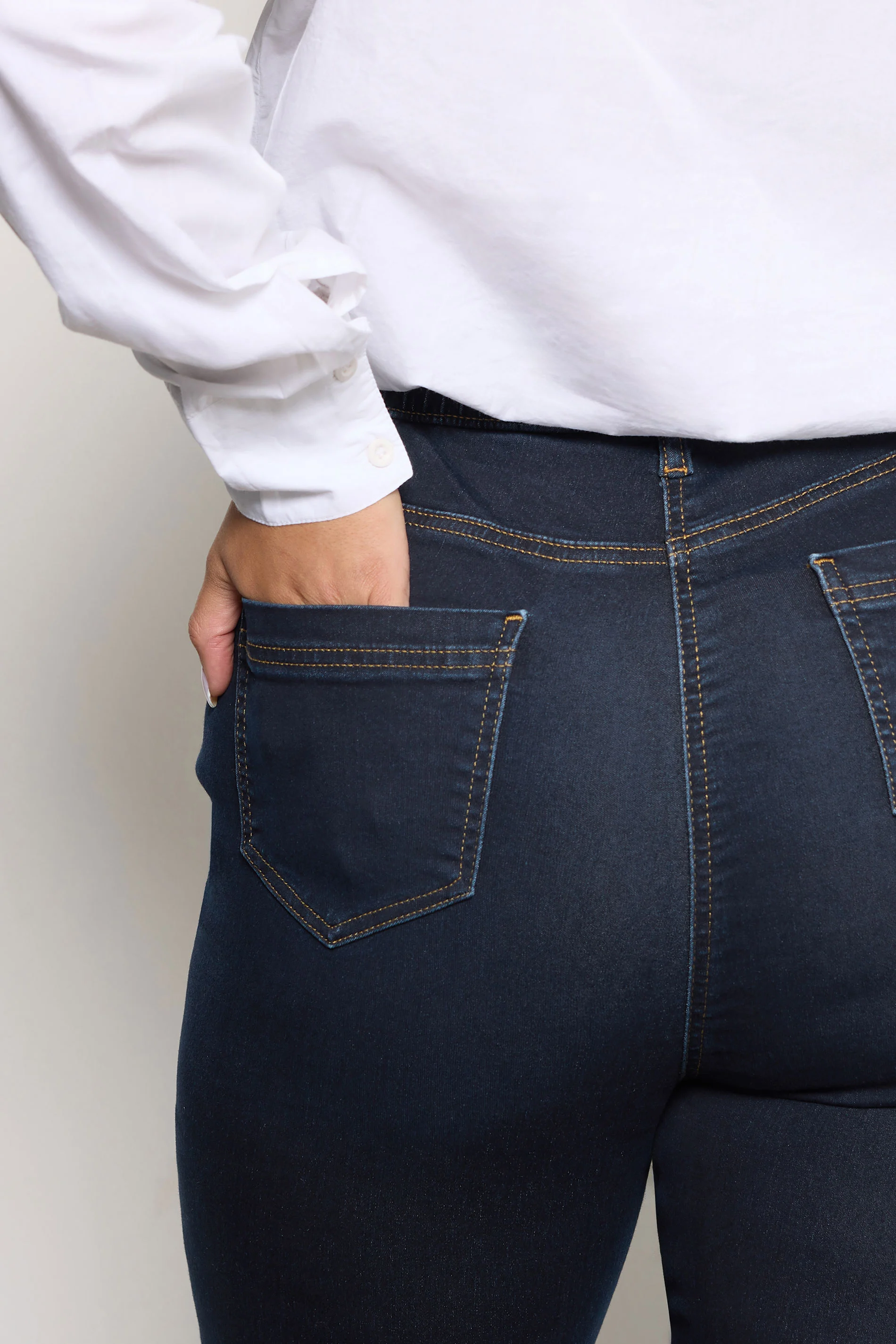 Jeans med fickor, Ava, mörk indigoblå  - 3