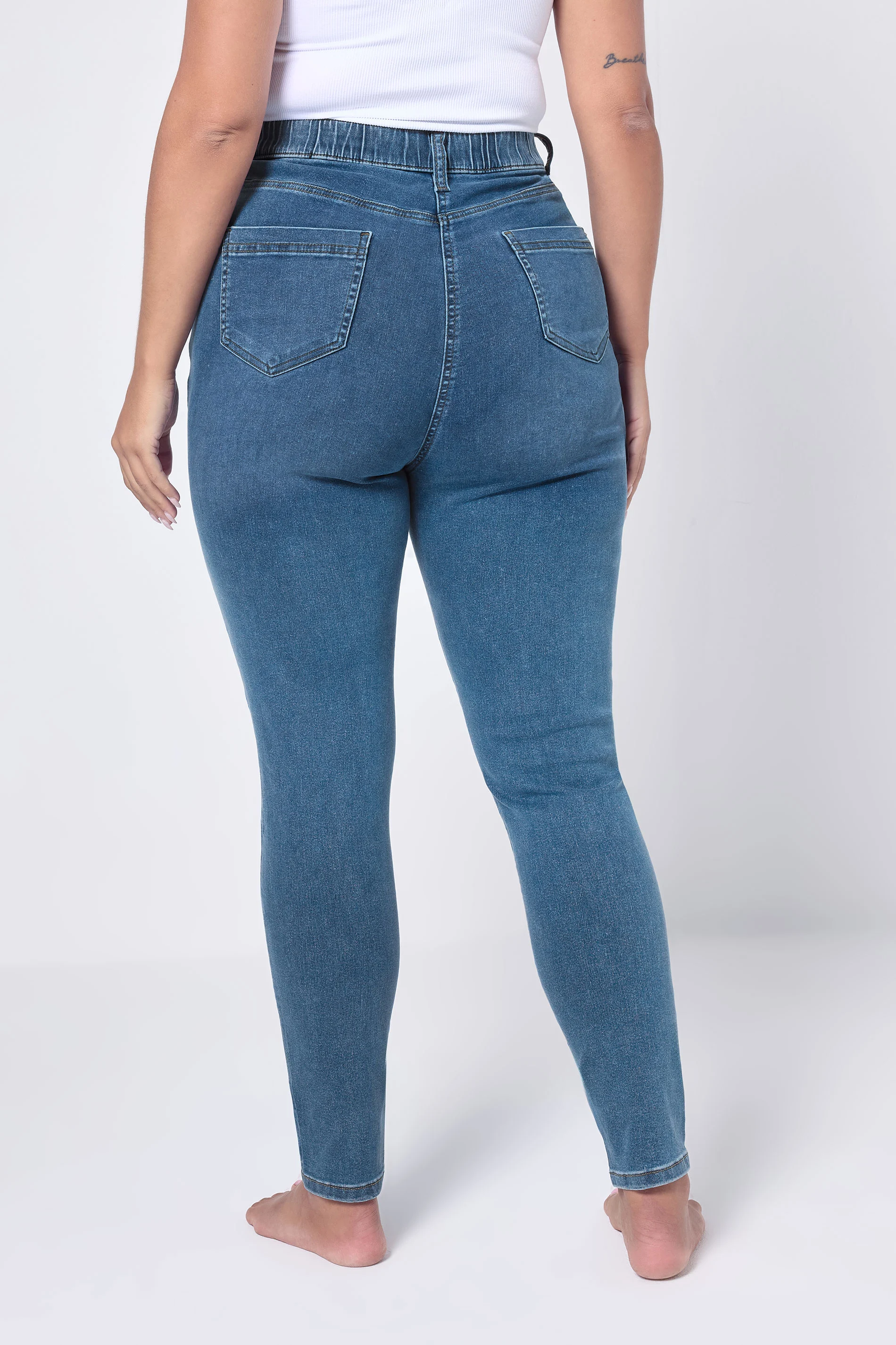 Jeans med fickor, Ava, mellanblå - 3