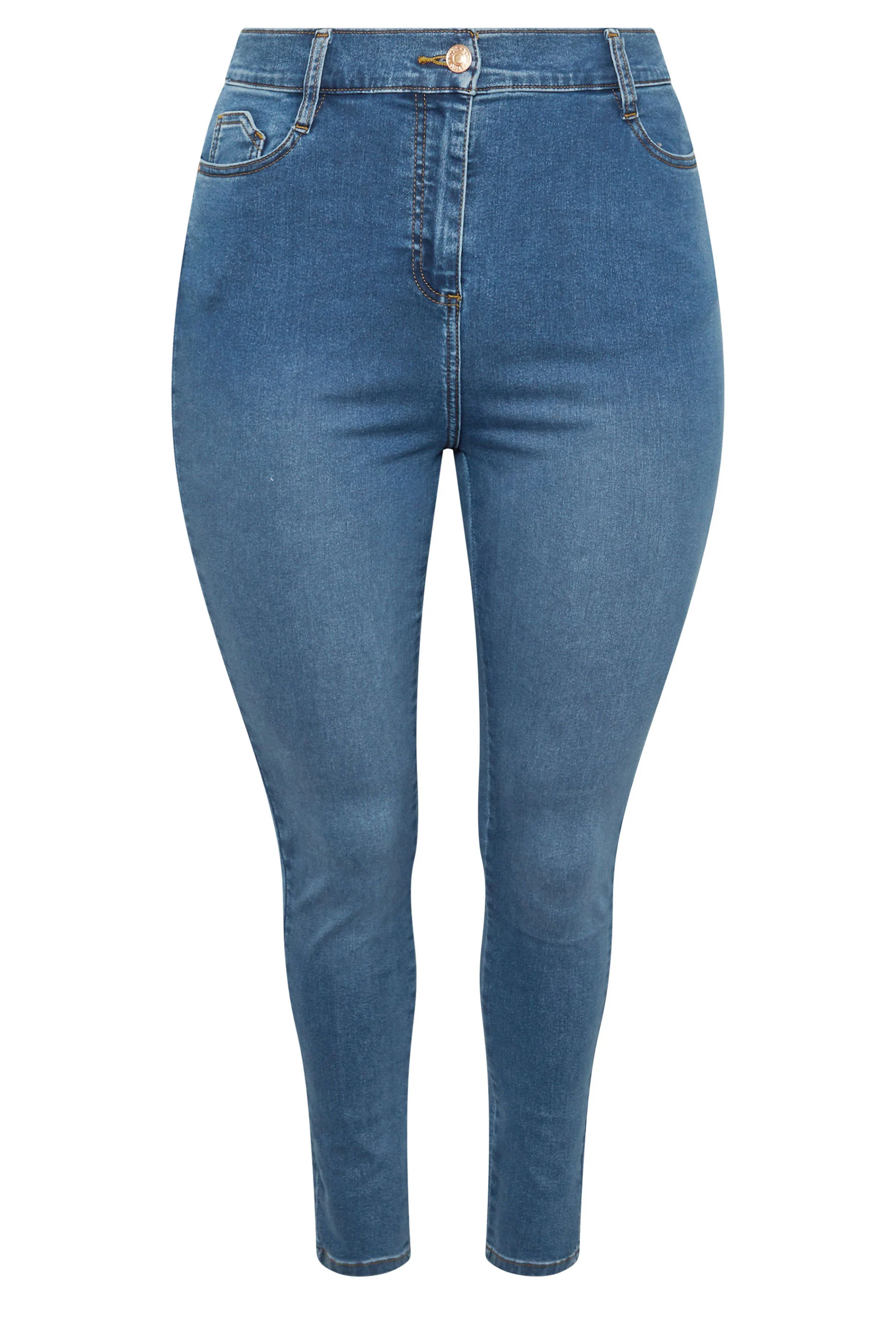 Jeans med fickor, Ava, mellanblå - 4