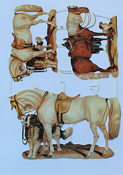 Old fashioned bookmarks - Horses