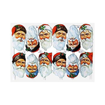 Gammaldags bokmärken - Jultomte med mistel, ansikte