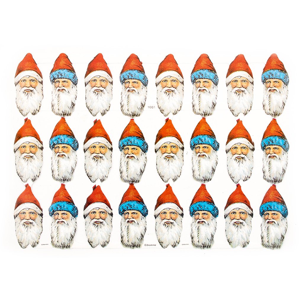 Gammaldags bokmärken - Jultomte, ansikte
