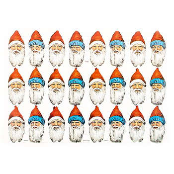 Gammaldags bokmärken - Jultomte, ansikte