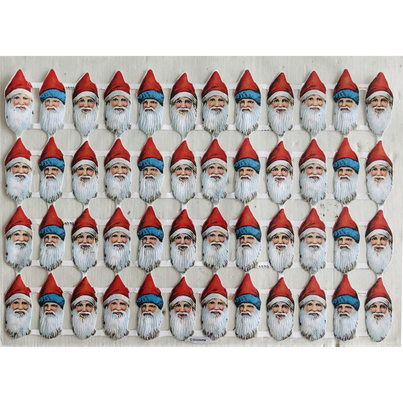 Old fashioned bookmarks - Father Christmas, head small