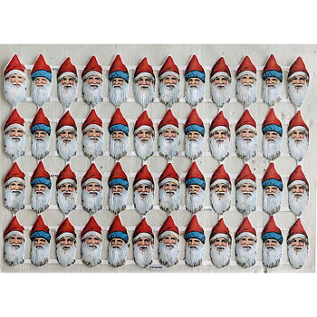 Gammaldags bokmärken - Jultomte, ansikte små