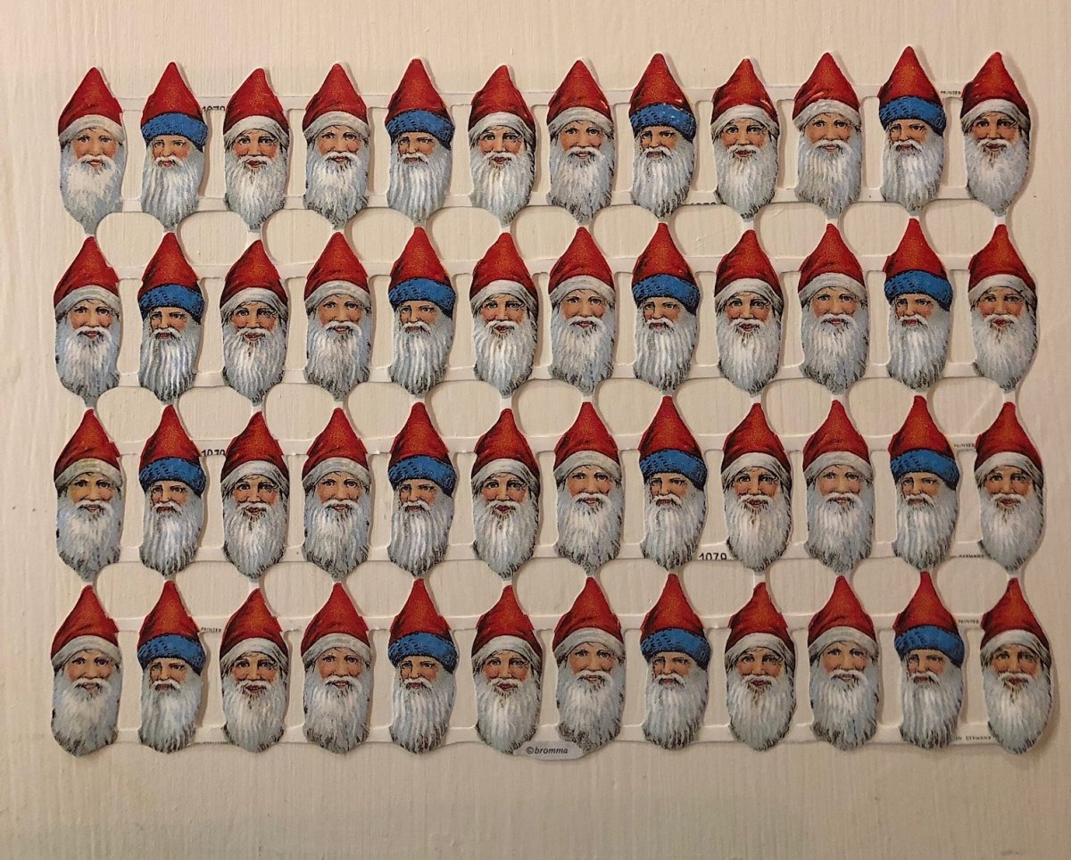 Old fashioned bookmarks - Father Christmas, head small - 3
