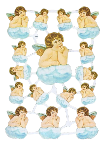 Old fashioned bookmarks - Angels in clouds