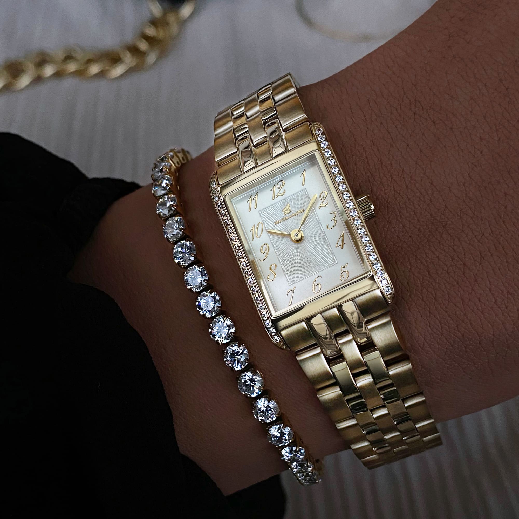 Gala Numerals Pavé, Gold & White - 7