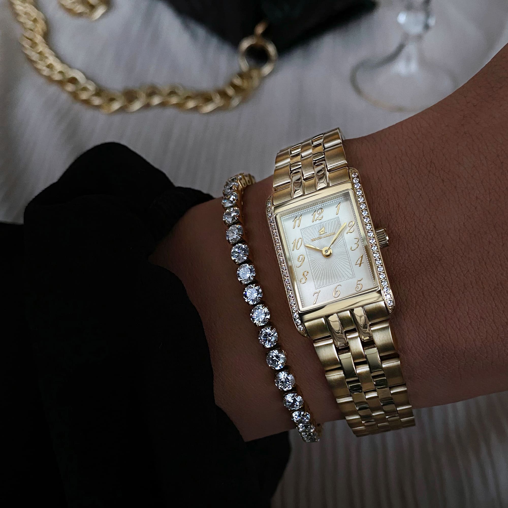 Gala Numerals Pavé, Gold & White - 3