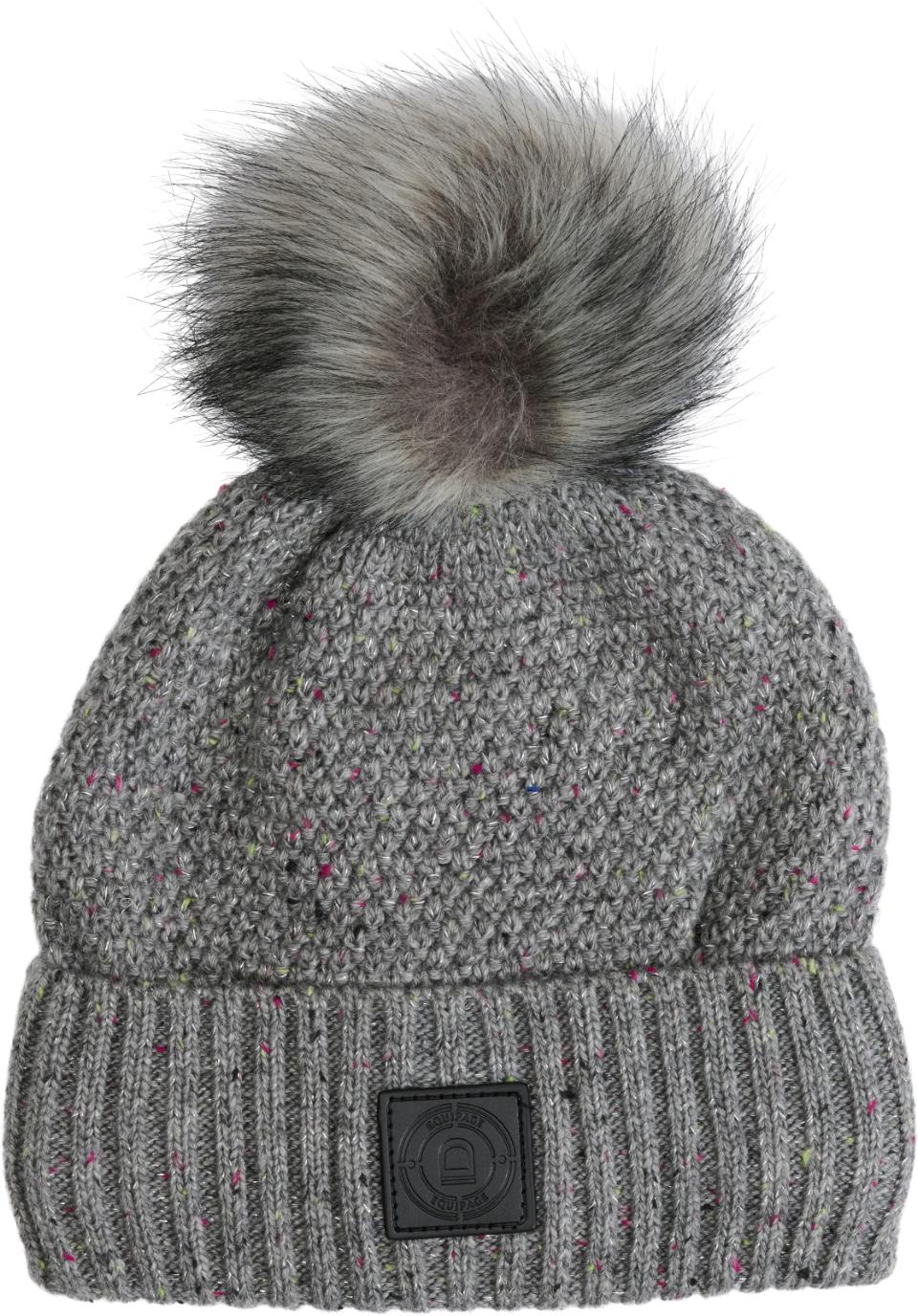 Equipage Lira glitter lue med avtagbar dusk grå melange - 2