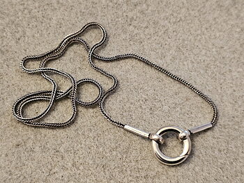Oxidized silver chain with locking ring clasp