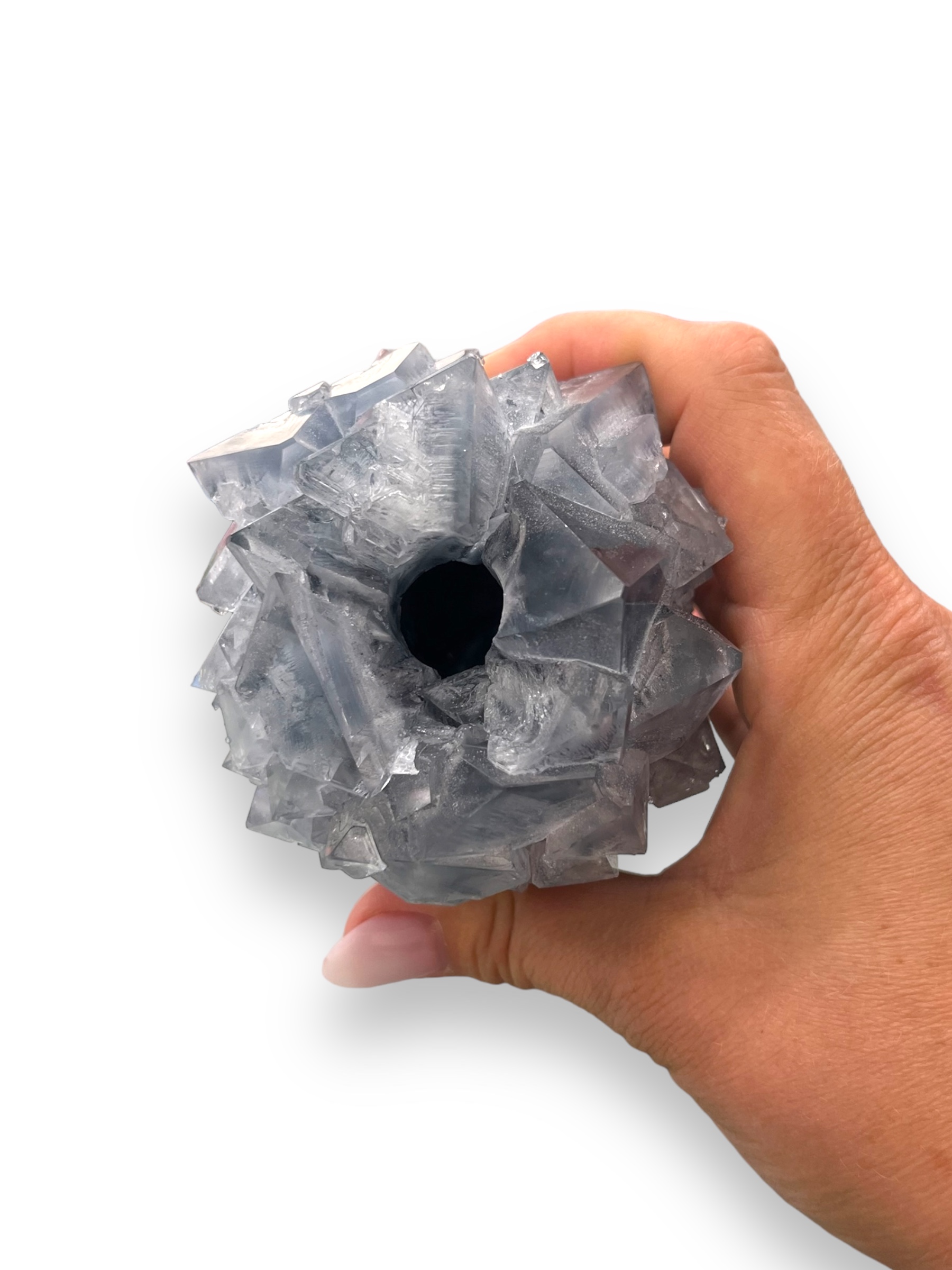 Isaac Monte, crystal vase, small, gray - 2
