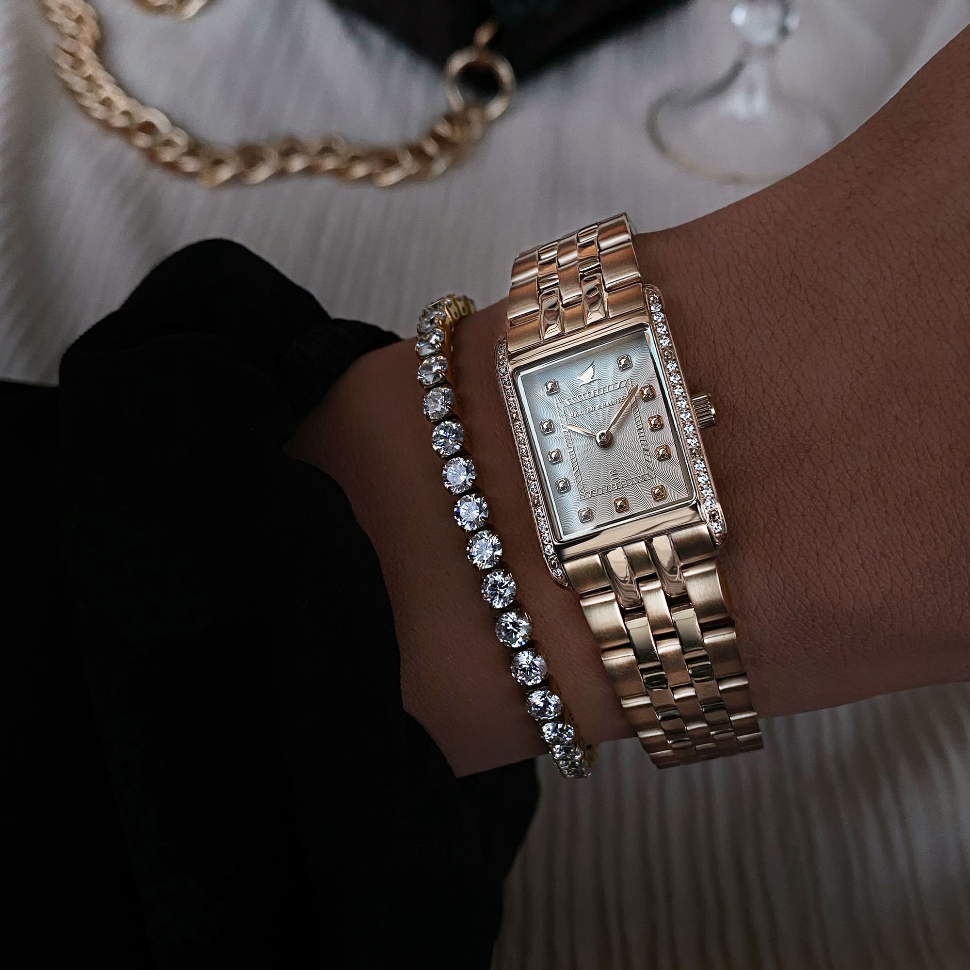 H&B Gala Pavé, Rose Gold & White - 3