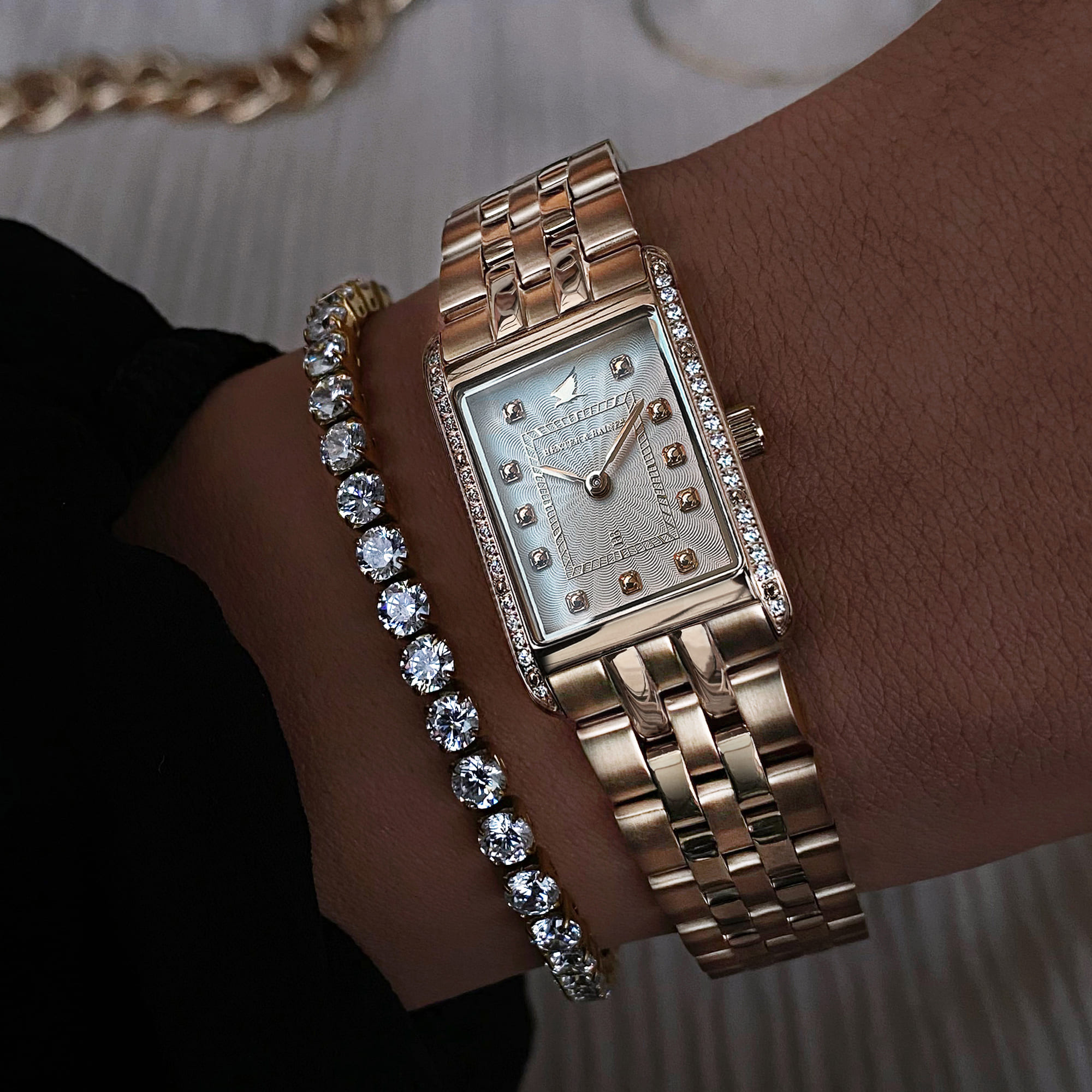 H&B Gala Pavé, Rose Gold & White - 8