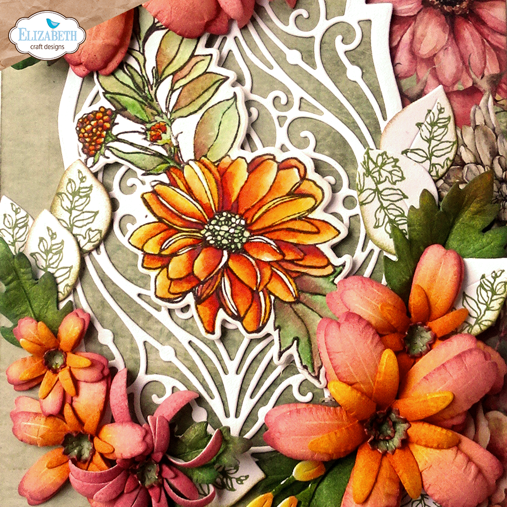 Elizabeth - Autumn harvest florals - Stamp and Die set - 8