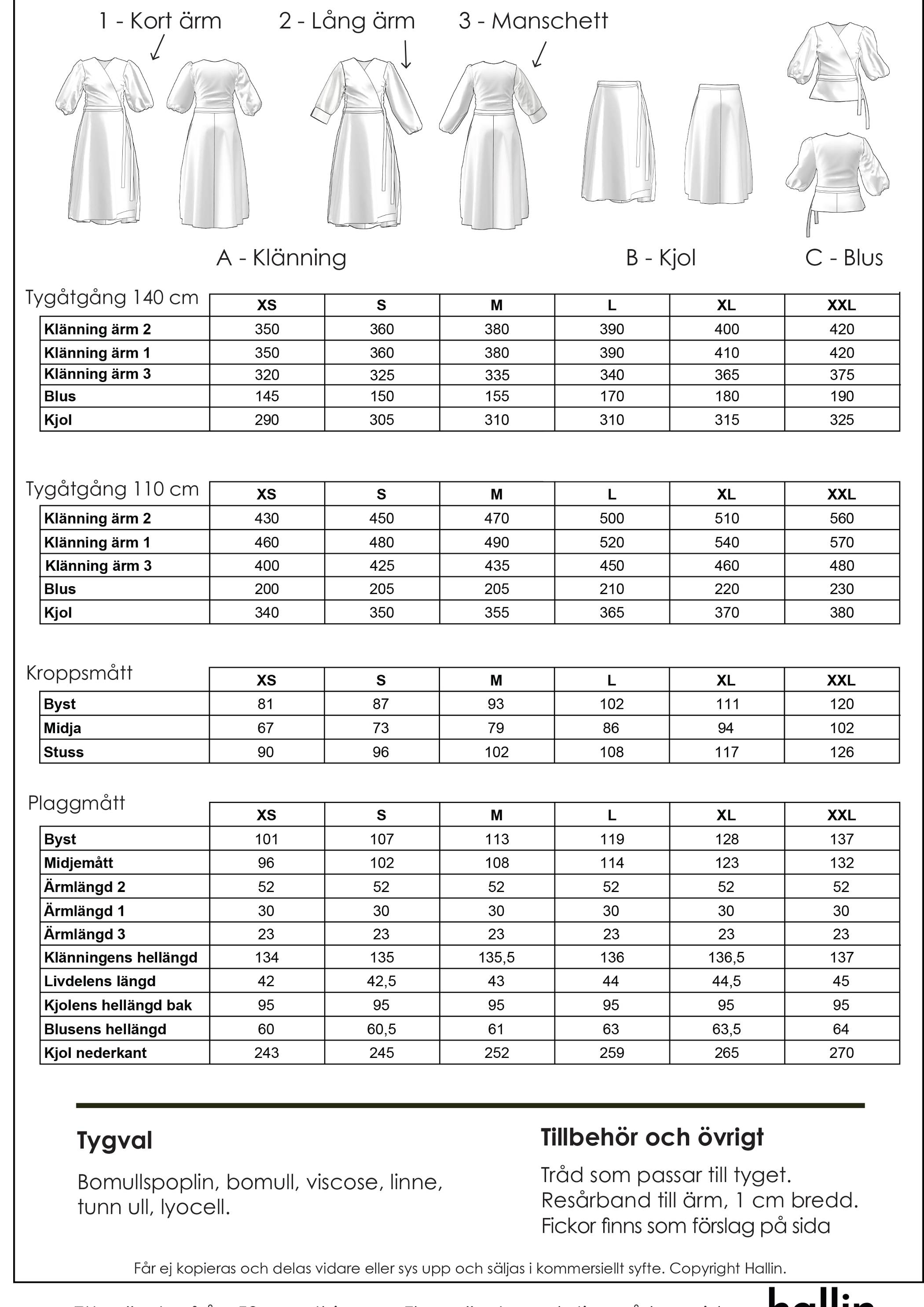 Sewing pattern Blouse & Skirt Nanna