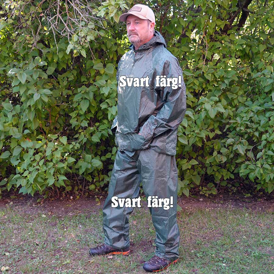 Regnställ Svart