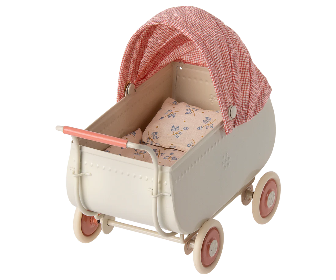 Maileg - Pram, Micro - Coral - 2
