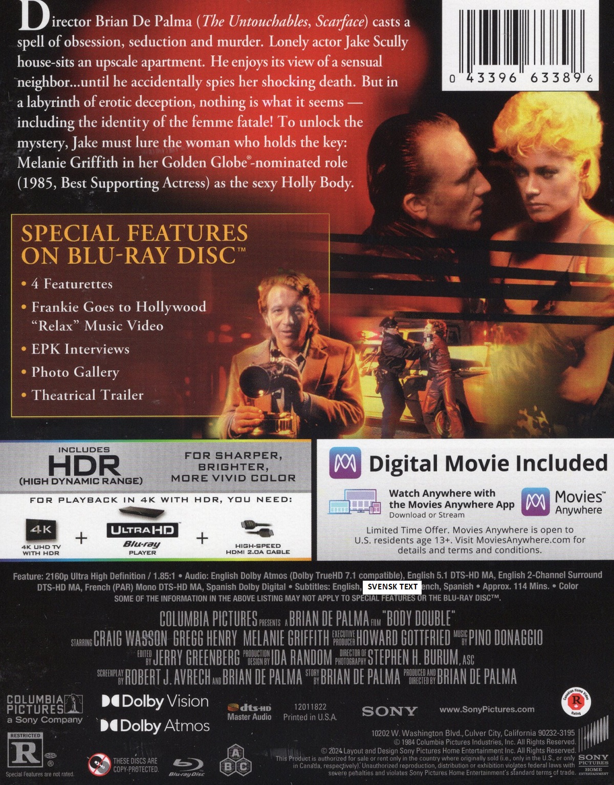 Body Double (Limited Steelbook) (4K Ultra HD + Blu-ray) - 2