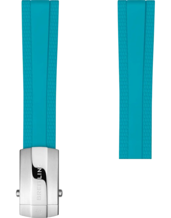 Breitling Diver Pro gummiband turkos 18 mm viklås