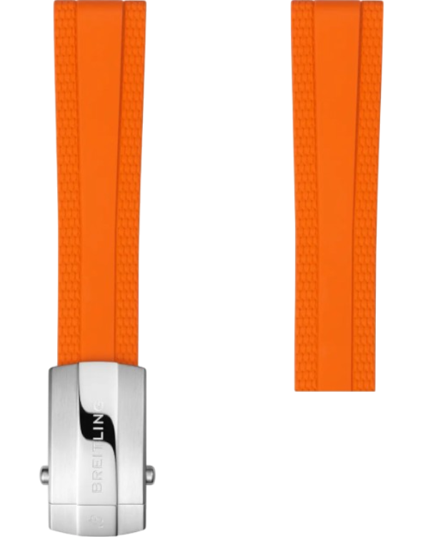 Breitling Diver Pro gummiband orange 18 mm viklås