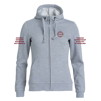 Neptunhoodie med dragkedja, dam.