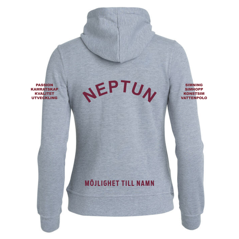 Neptunhoodie med dragkedja, dam. - 2