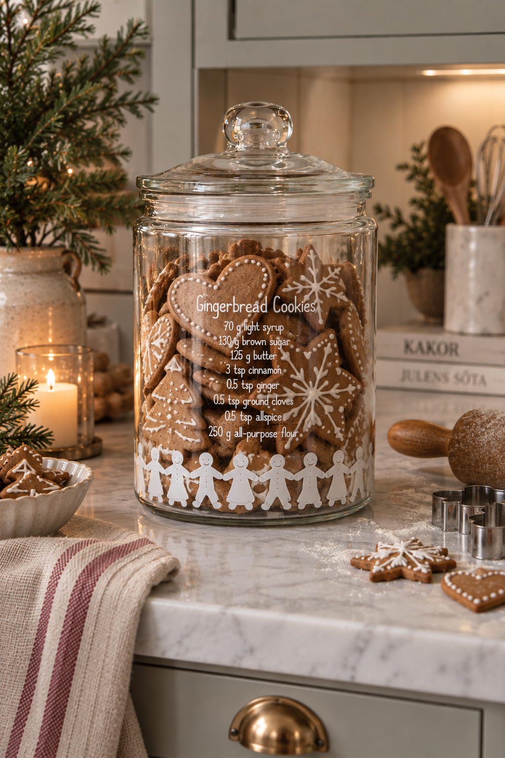 Glass jar with lid for biscuits - Biscuit jar - Glass - 21x14.5 cm
