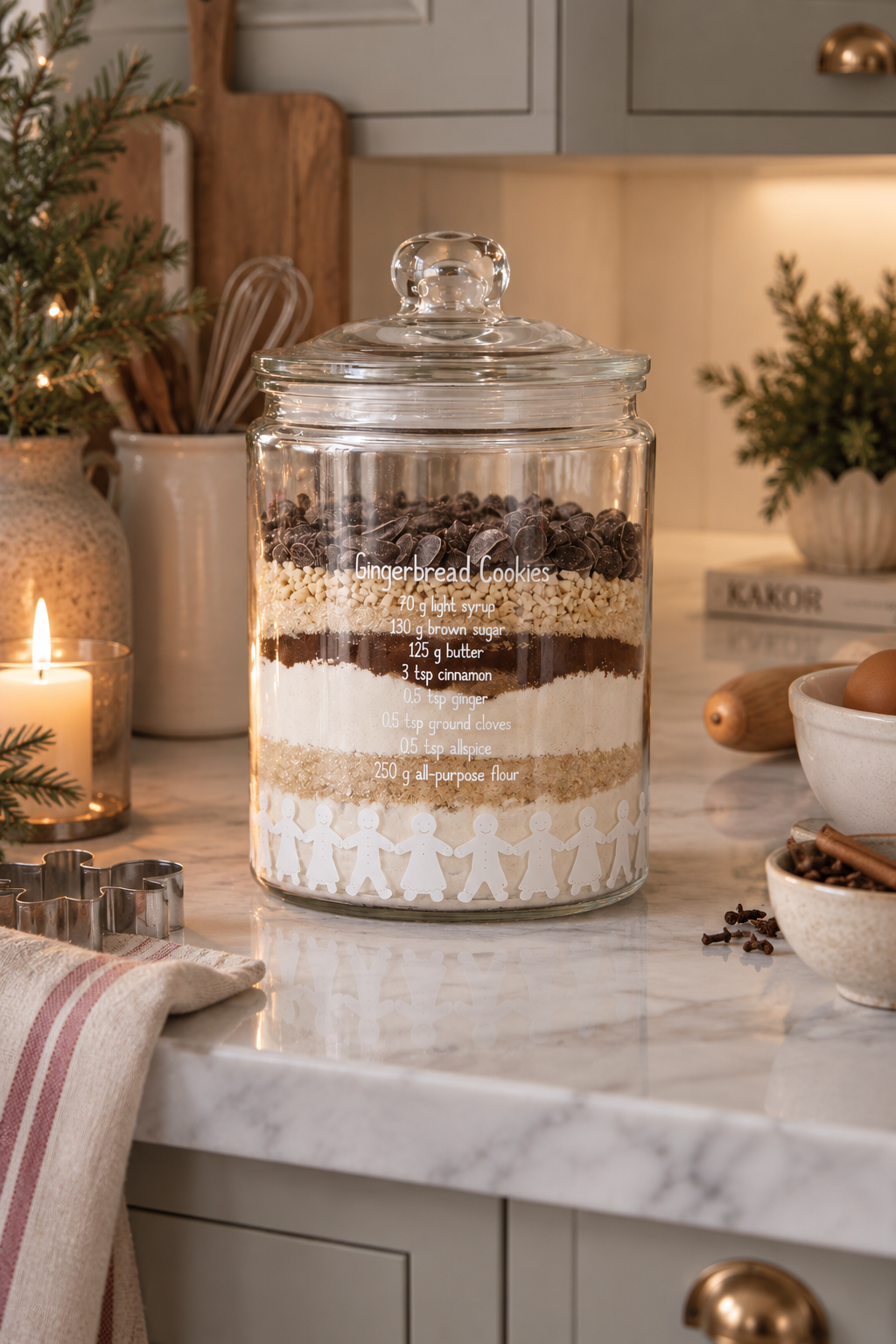 Glass jar with lid for biscuits - Biscuit jar - Glass - 21x14.5 cm - 6