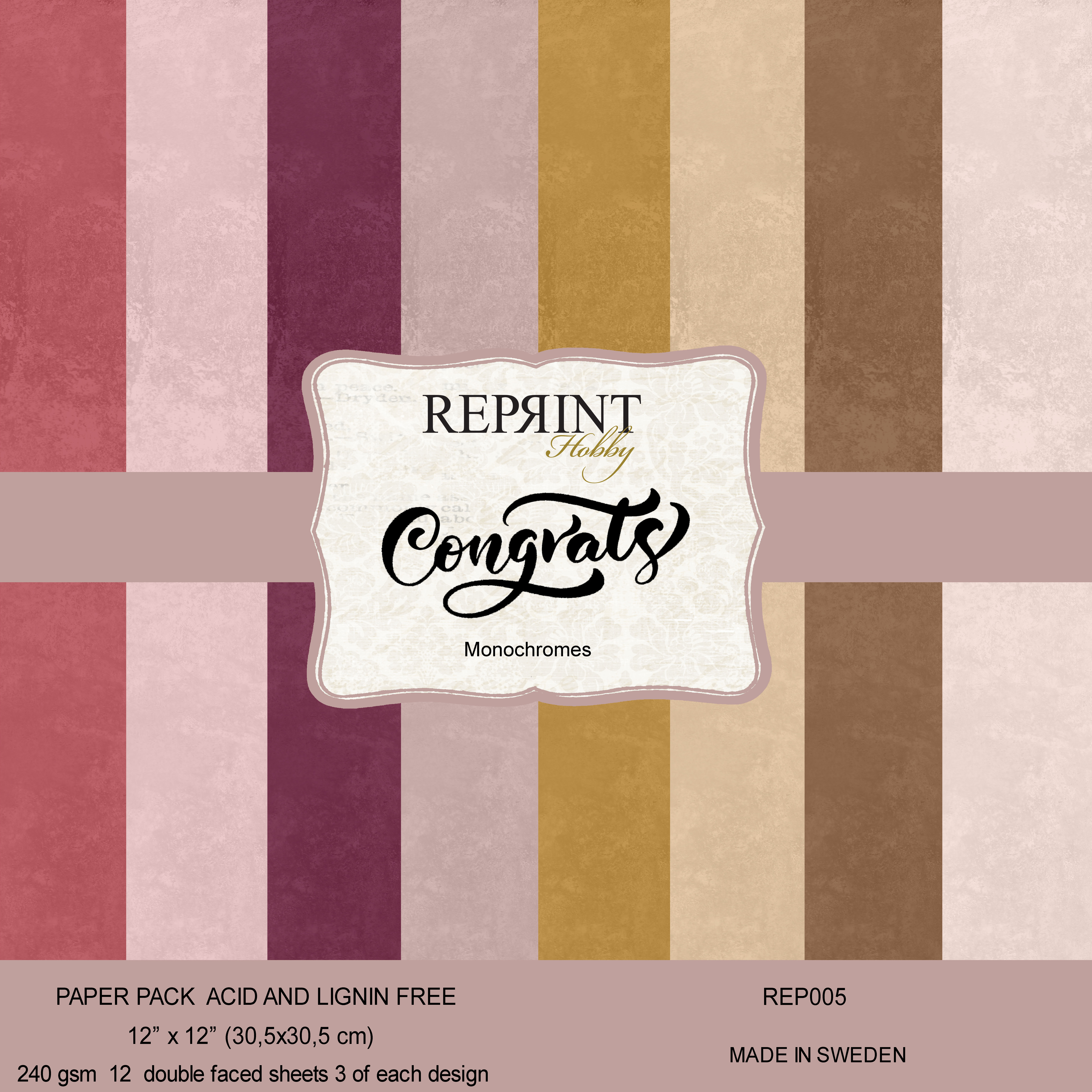 Paperpack Reprint - Congrats Monochromes - 12x12