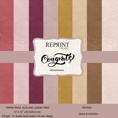 Paperpack Reprint - Congrats Monochromes - 12x12