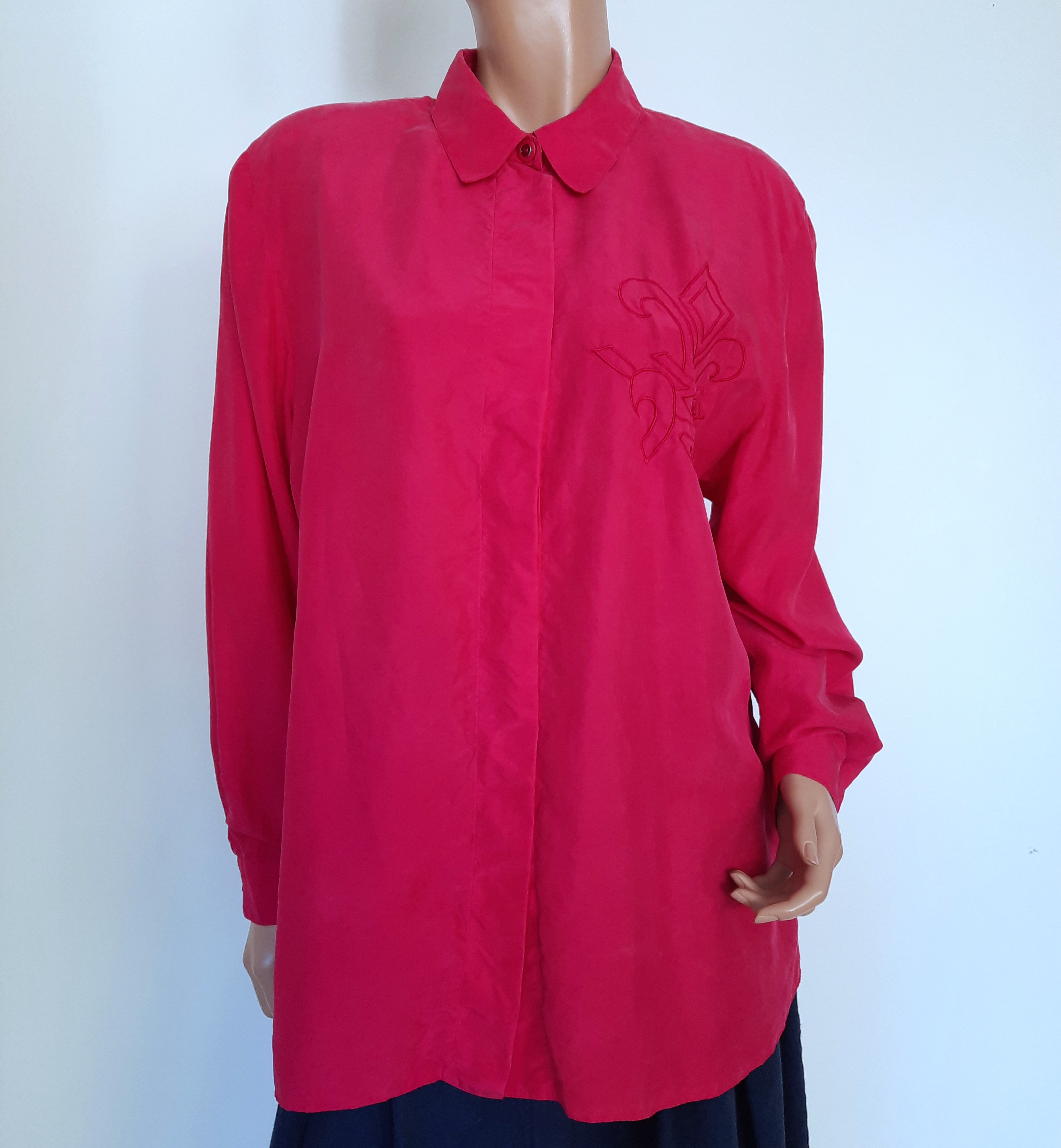 Rosa sidenblus med broderi ca storlek L, Gerry Weber Vintage - 4