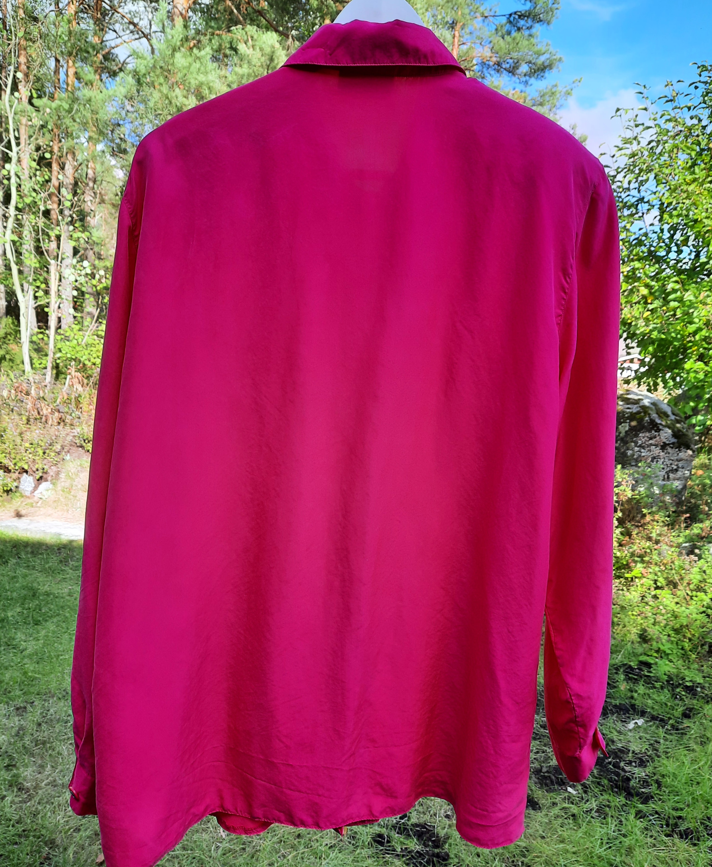 Rosa sidenblus med broderi ca storlek L, Gerry Weber Vintage - 5