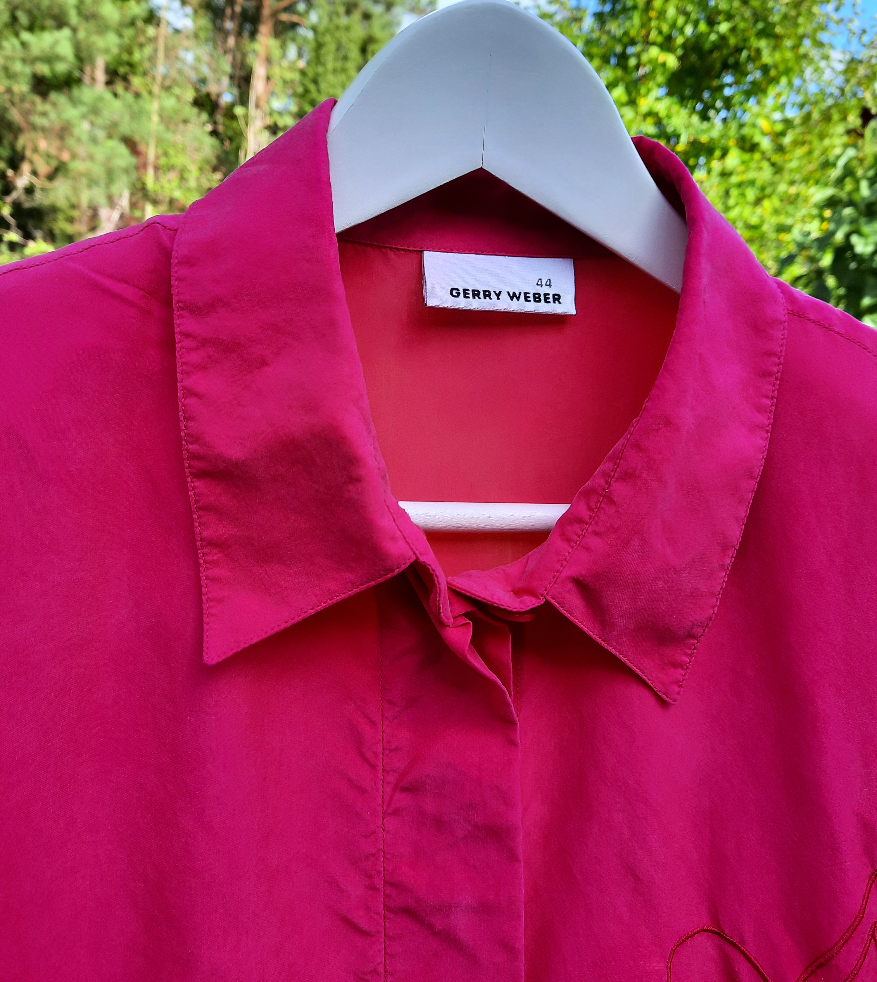 Rosa sidenblus med broderi ca storlek L, Gerry Weber Vintage - 7
