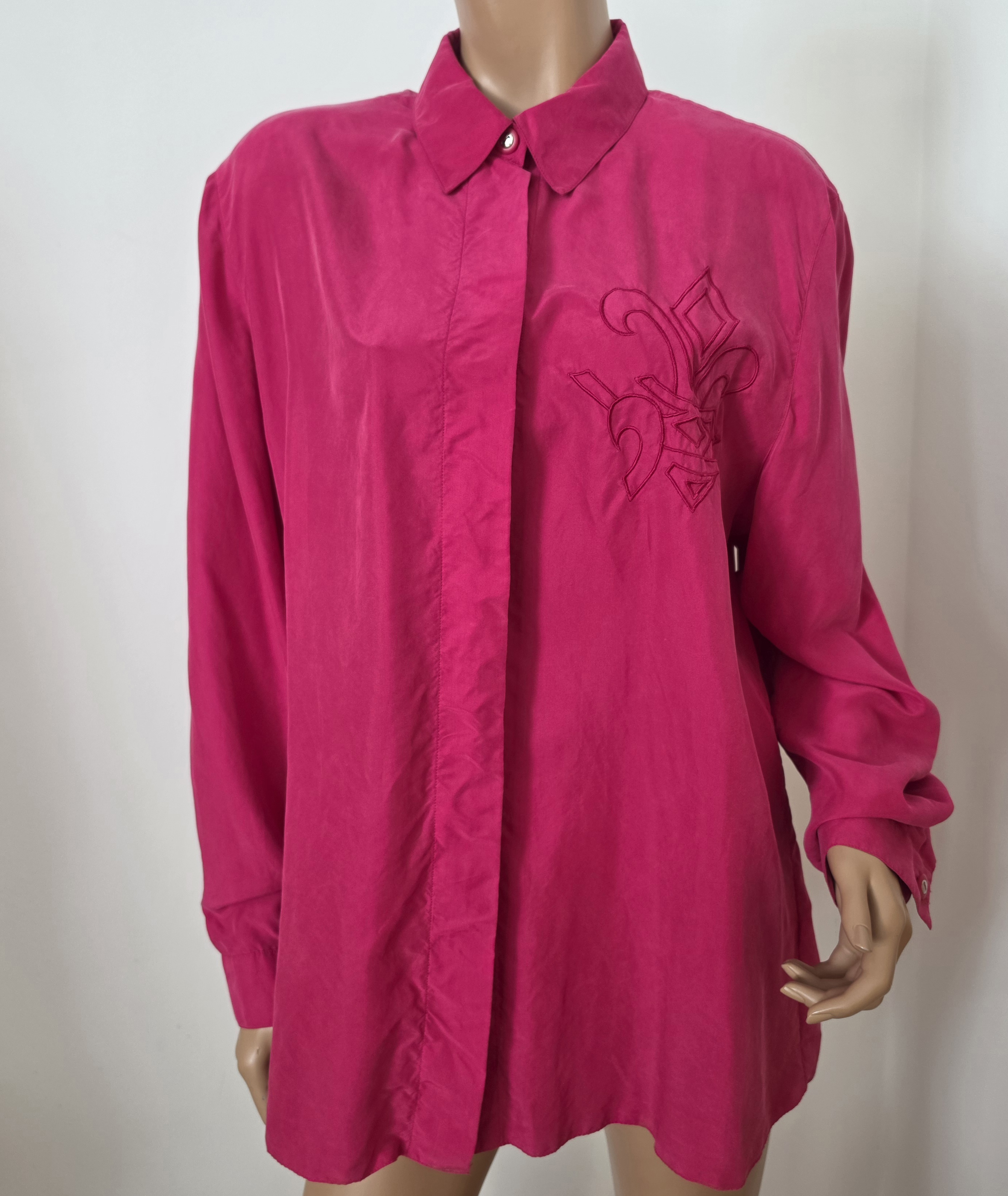 Rosa sidenblus med broderi ca storlek L, Gerry Weber Vintage