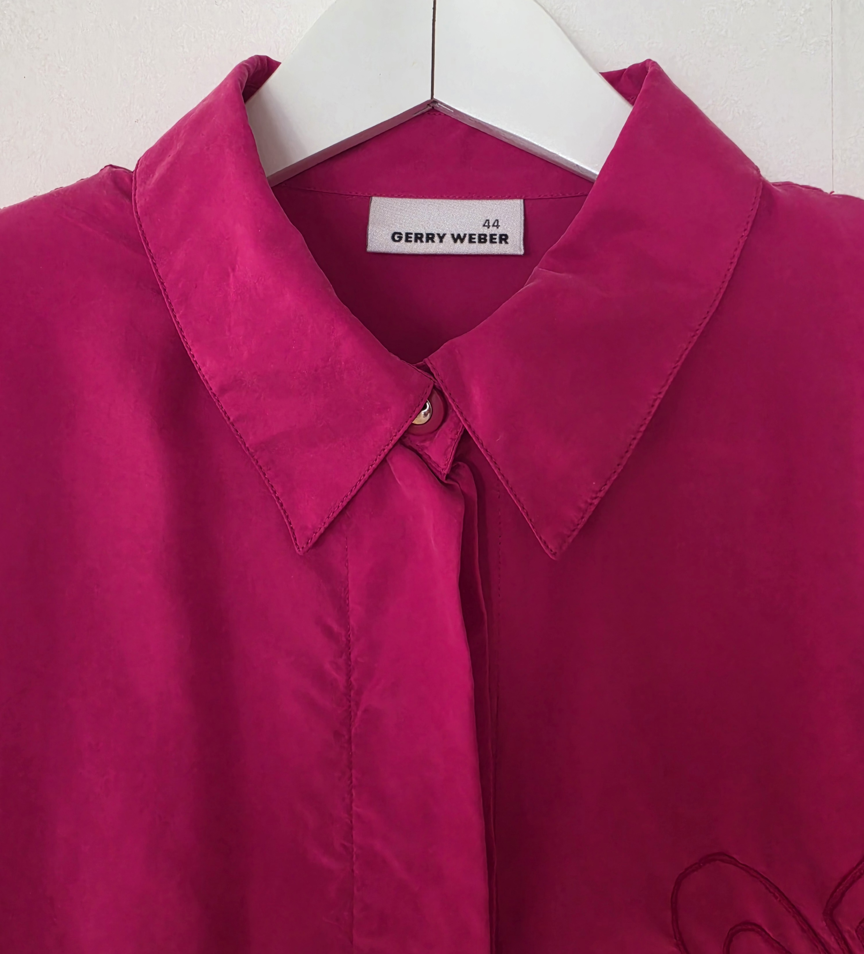 Rosa sidenblus med broderi ca storlek L, Gerry Weber Vintage - 11
