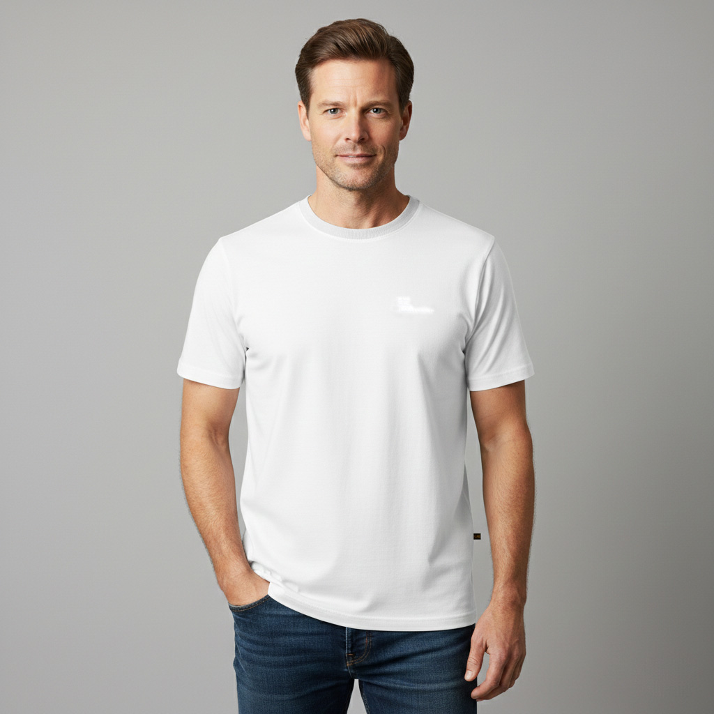 Weißes T-Shirt, Modellansicht von vorne