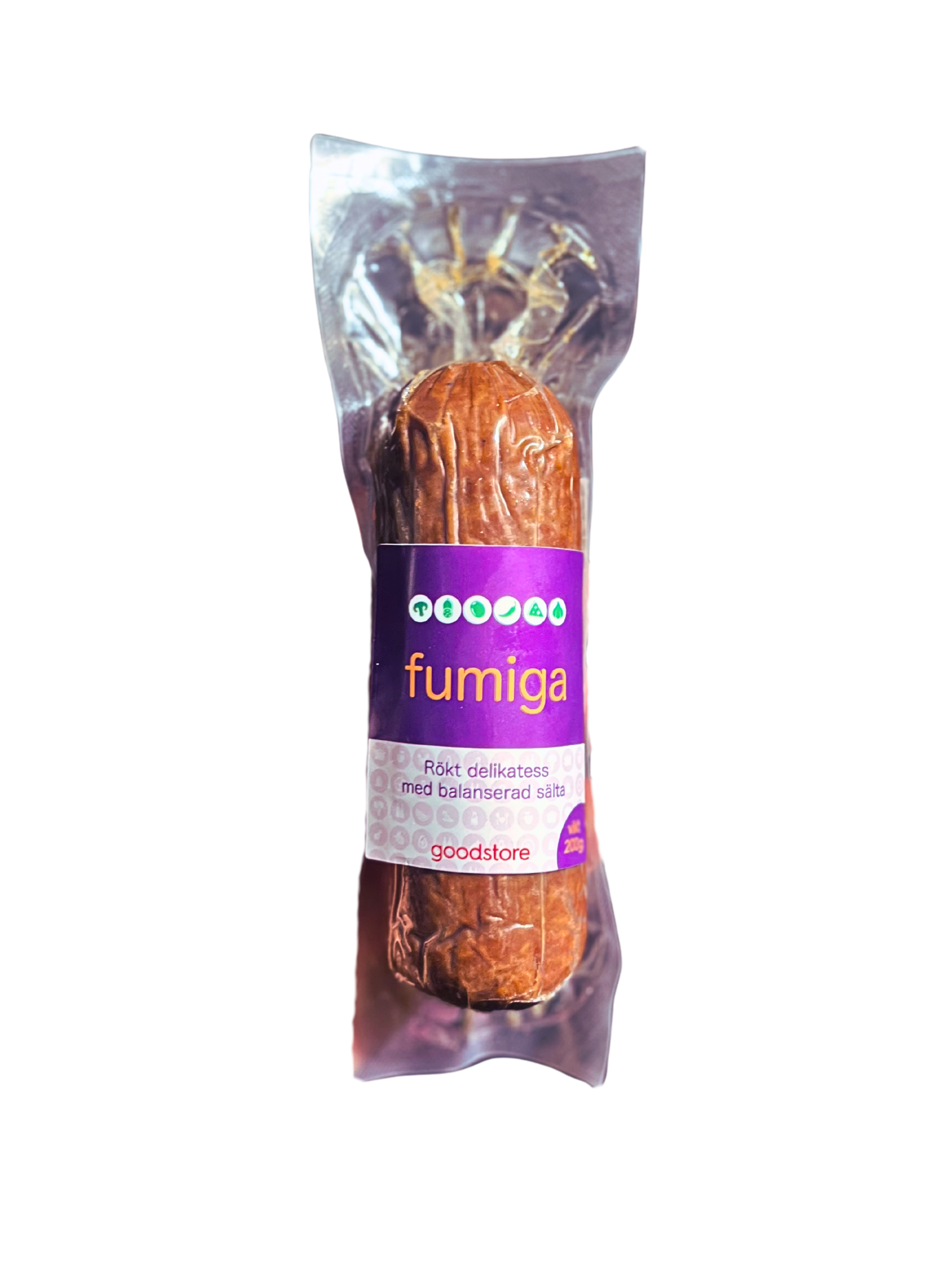 Vegansk delikatesskorv fumiga 200g goodstore