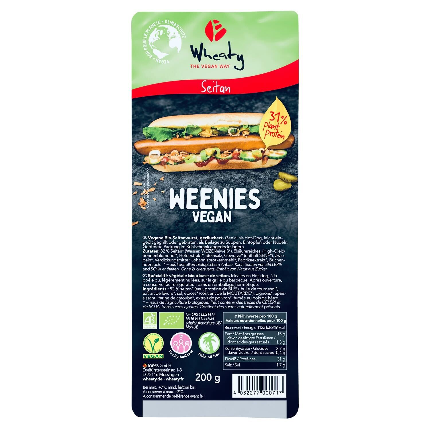 Korv Weenies 200g Wheaty Eko