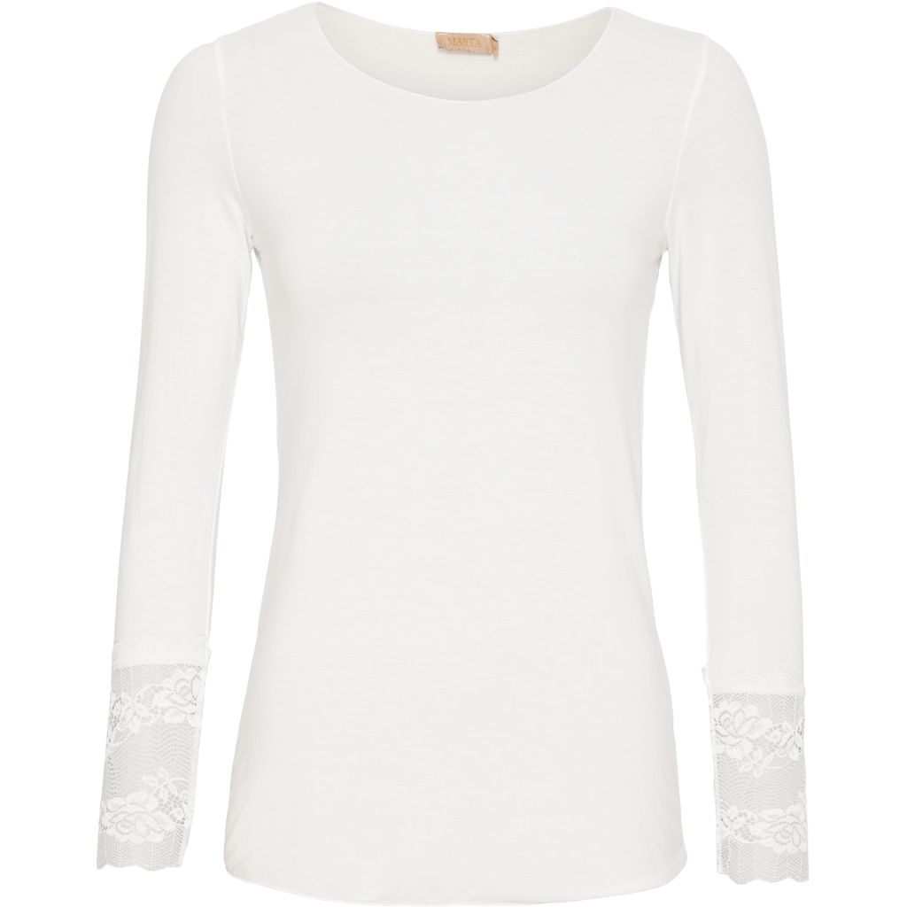 Marta T-shirt Long Spets Vit
