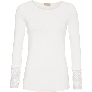 Marta T-shirt Long Spets Vit