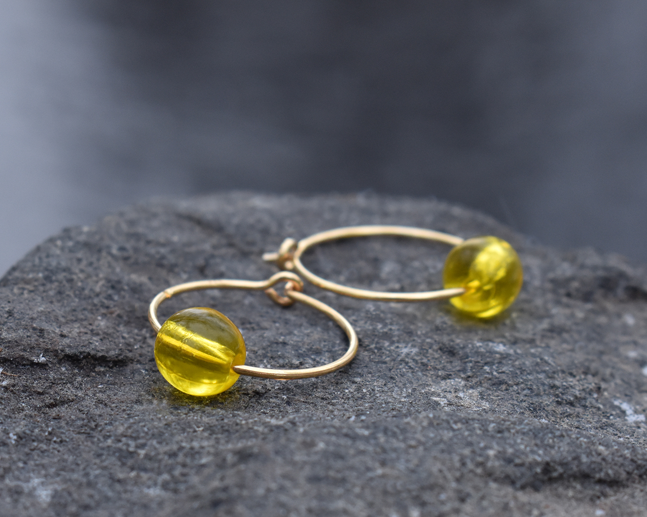 ELVES HONEY - yellow earrings gold plated silver - 4