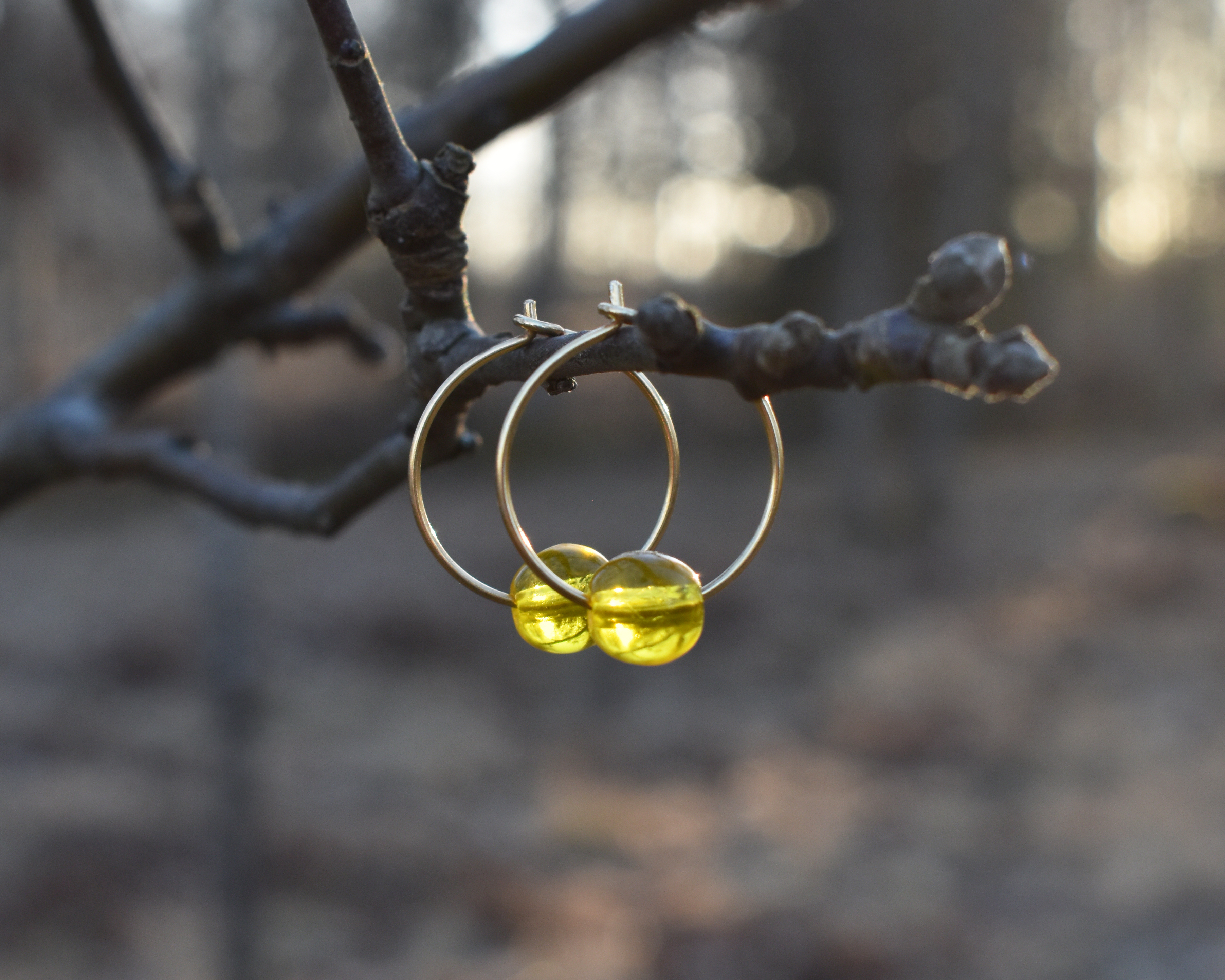 ELVES HONEY - yellow earrings gold plated silver