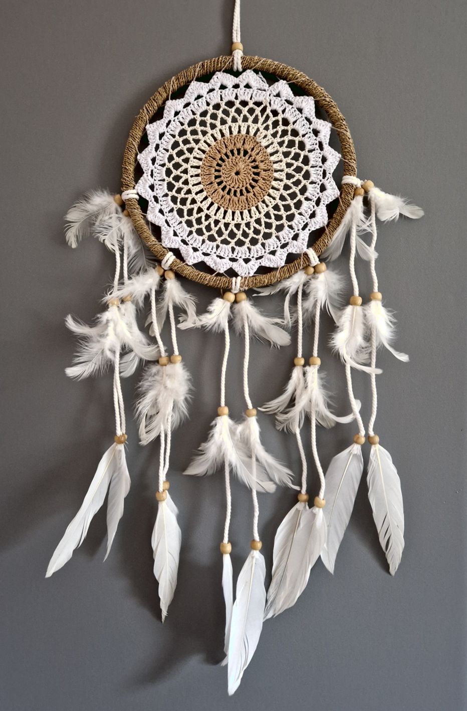  Drömfångare - Makramé och virkat, 22cm - 2
