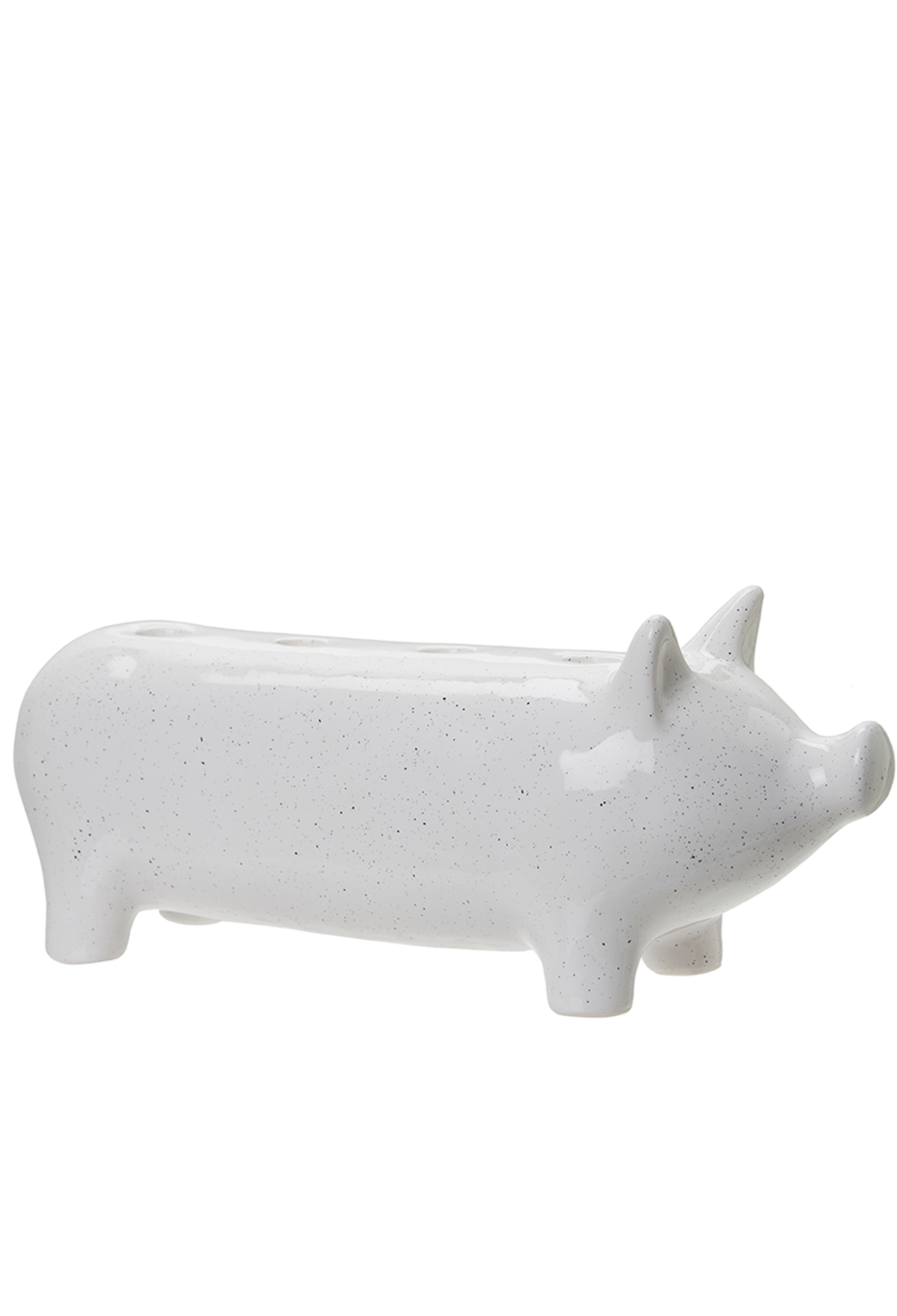 Candle holder - Pig - White mottled - Advent candle holder - 27x9x11 cm - 4