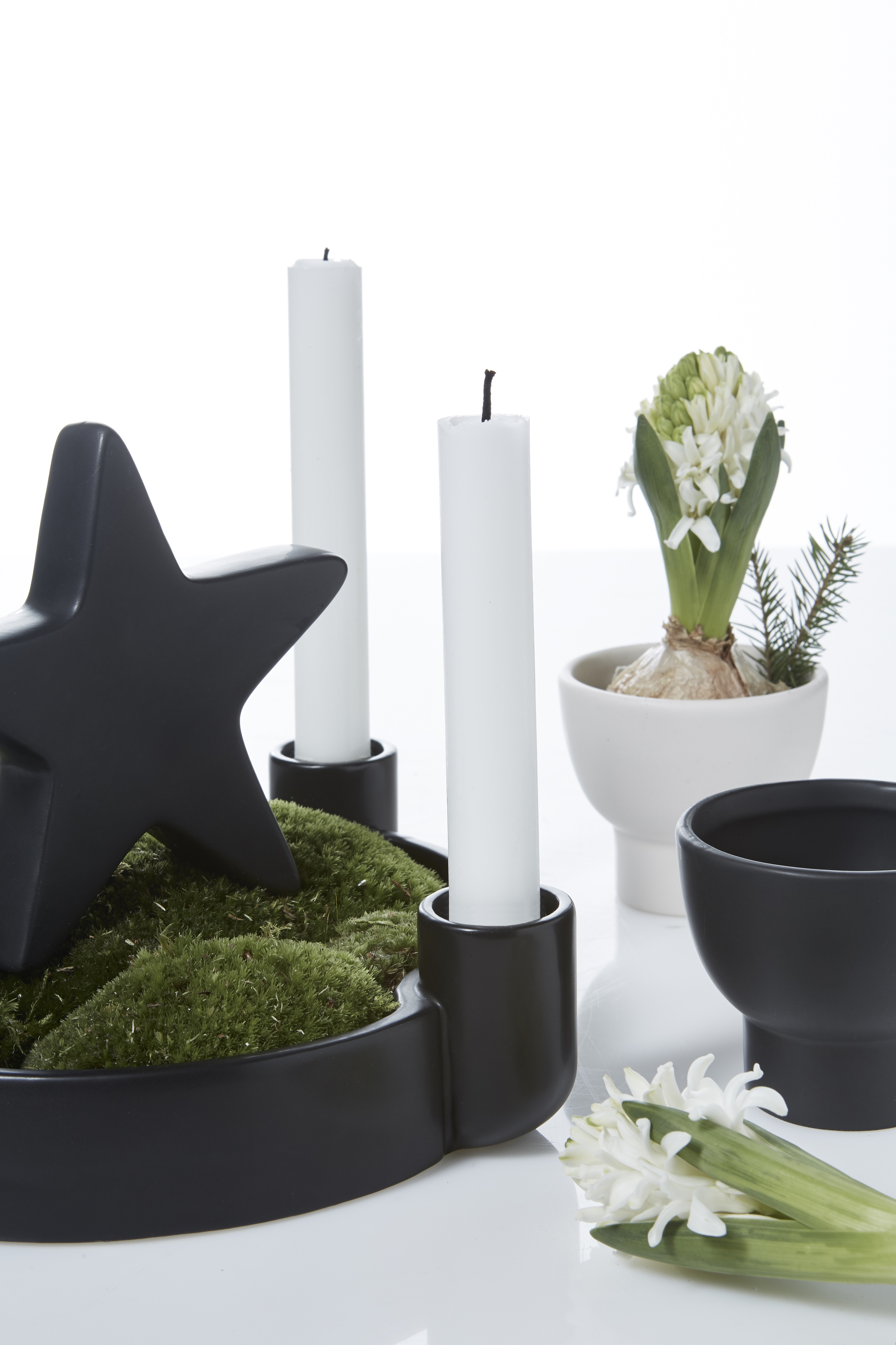 Advent star - Star - Black - Porcelain - Ø 14 cm - 3