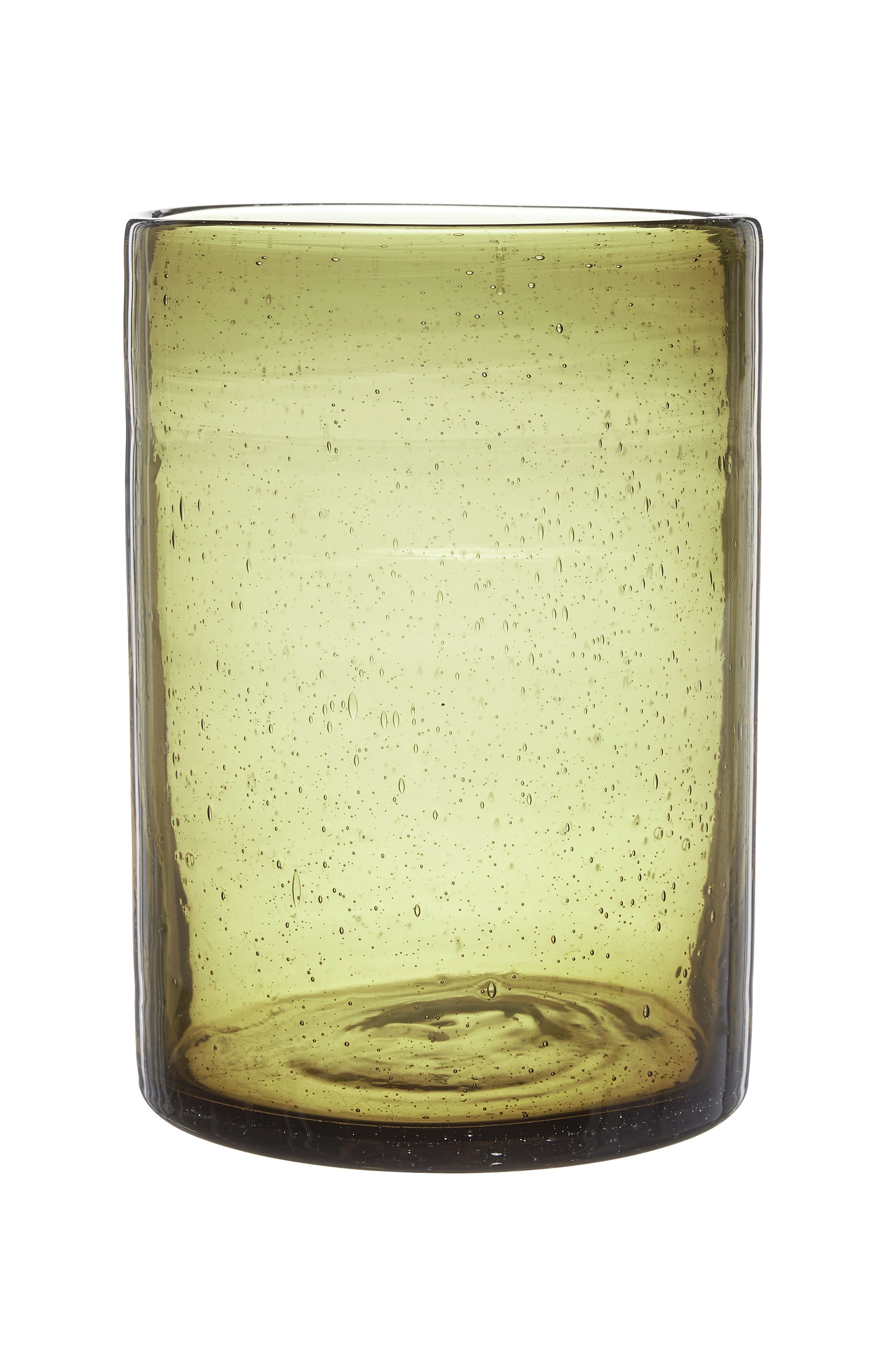 Lykta - Ljusstake - Bubblig - Glas - Olivgrön - 14x20 cm - 2