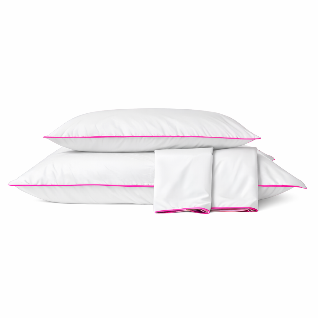 Watermill Pillowcase White/White Pink Board 50x90